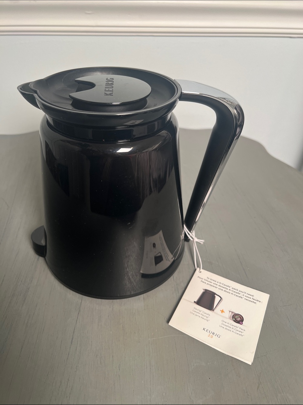 2.0 Keurig Black Thermal Coffee Carafe - Gloss Black Serve Lightweight Pitcher
